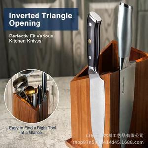 Porte-couteaux magnétique en bois pour cuisine, support de rangement pour couteaux de cuisine avec 5 aimants puissants pour la maison et les restaurants - Product Image 3