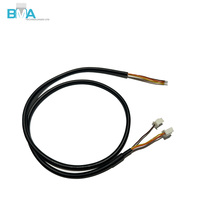 Câble de raccordement 2*2 broches, pas de 2,50 mm, boîtier vers bande de fils étamés, UL2464 26AWG, 0,6 m, 3 conducteurs, PVC noir, pour appareils industriels