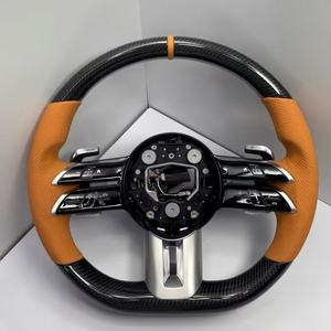 Volant en fibre de carbone de haute qualité avec poignée en cuir, acceptant la personnalisation en une seule pièce, vente directe d'usine pour <span class=keywords><strong>Mercedes</strong></span> Benz - Product Image 4