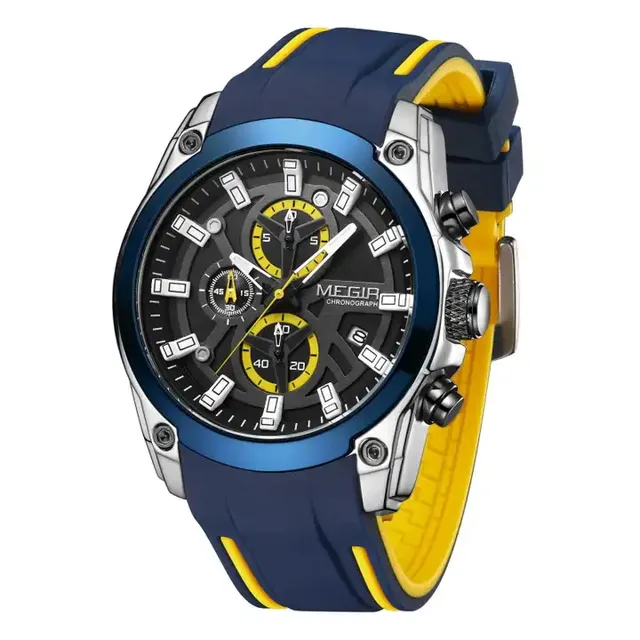 MEGIR 2144 Original Brand Luxury Men Chronograph Wrist Watches Relojes Hombre Waterproof Quartz Fashion Silicone Sport Watch