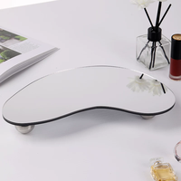 Acryl-Spiegel Poliertes Tablett-Ständer-Set mit Schlankem Industrieinspiriertem Design Moderne Wohnraumdekoration Schmuck-Präsentation Servierplatte