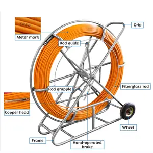 4-16mm kabel serat optik ular saluran saluran saluran kabel menarik Rodder saluran kumparan