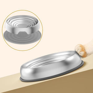 Bols pour animaux de compagnie en acier inoxydable 304 pour chiens de petite et moyenne taille, texture ondulée arrondie, bol pour nourriture et <span class=keywords><strong>eau</strong></span> pour chats et chiens, produits ODM - Product Image 2