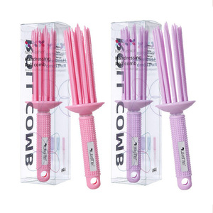 Air Curling <b>Comb</b> Pink Large Silicone Grip Volumizing Hair Styling Tool Home Use - Product Image 5