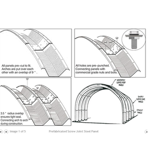 Kits de hangars Quonset et bâtiments <span class=keywords><strong>en</strong></span> acier cintré, toiture métallique Quonset, toiture métallique à joint vissé, panneau de toiture métallique, hangar, <span class=keywords><strong>garage</strong></span> - Product Image 6