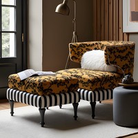 Fauteuil inclinable en velours rétro américain avec cadre en bois massif pour salon, petit appartement