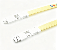 Cable USB Múltiple 6 en 1 de 60W con Carga Rápida PD, Cordón de Poliéster con Diseño Personalizado, Logotipo, Regalo Promocional con Porta Identificación