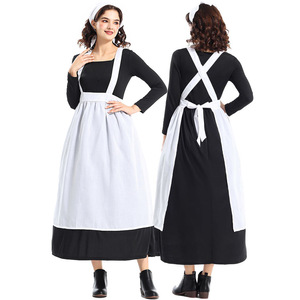 Costume d'Halloween <span class=keywords><strong>Ferme</strong></span> Européenne Robe Femme Café Maid Cosplay Costume de Scène - Product Image 3