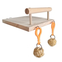 Jouet combiné écologique en bois pour oiseaux et hamsters avec échelle et balançoire pour perroquets