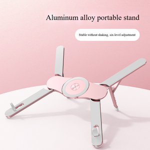 3-en-1 <span class=keywords><strong>Support</strong></span> magnétique pliable multifonctionnel en alliage d'aluminium Accessoire de voyage portable pour téléphone portable Tablette <span class=keywords><strong>PC</strong></span> - Product Image 5