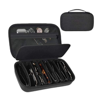 Étui organisateur de lunettes et de lunettes de soleil de voyage en polyester durable à 8 emplacements, fermeture éclair EVA, étanche, antichoc, multifonctionnel
