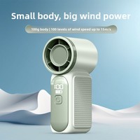 Ventilateur portable turbo ultra-rapide à 100 vitesses réglables, 3000 mAh, affichage numérique, conception sans pales