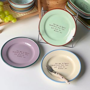 Lelyi minimalista Ins plato de cerámica británico ecológico desayuno casero y plato de postre occidental - Product Image 3