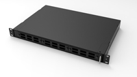 Panel Patch Fiber Optik ODF 1U Swing 24 Port 2 LGX Adapter Plate Cassette Modules Pengelolaan Kabel Rak Putar Fiber Enclosure
