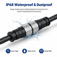 Connecteur M12 mâle-femelle à visser, résistant aux UV et à la corrosion, câble d'alimentation étanche IP68 pour éclairage public