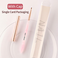 Penjualan Langsung Pabrik Set Kuas Nail Art Multi Fungsi Gagang Akrilik Warna Pink Kuas Pipih Kuas Bulat untuk Salon Kuku