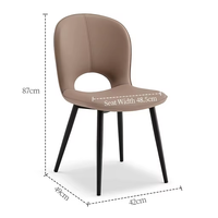 Chaise de salle à manger minimaliste en cuir, confortable, pour appartement, salon, table à manger, tabouret, mobilier commercial pour restaurants