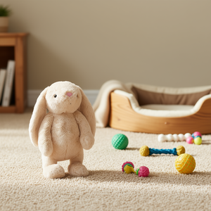 Conejo de peluche de 38 cm, juguete suave de peluche para mascotas - Product Image 3