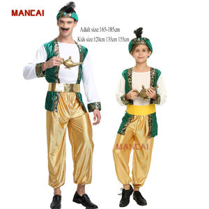 Carnaval Halloween verde musulmán Dubai jefe padre-hijo adulto hombre Medio Oriente Cosplay Rey Árabe Príncipe disfraz - Product Image 1