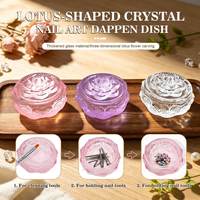 Gobelet en verre épais Lotus pour nail art, transparent, pour vernis à ongles, palette de mélange de couleurs