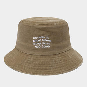 Chapeau de pêcheur en denim pour homme et <span class=keywords><strong>femme</strong></span>, 1 pièce, lettres brodées, logo personnalisé, délavé, vintage - Product Image 5