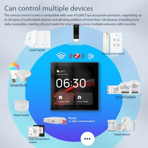 หน้าจอควบคุมอัจฉริยะ Wi Fi Graffiti Smart Home ขนาด 4 นิ้ว พร้อมเกตเวย์ Zigbee ในตัวและระบบควบคุมด้วยเสียง Linux - Product Image 2