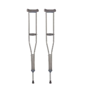 Béquille en acier inoxydable avec ressort amortisseur, support axillaire confortable et réglable en hauteur pour la rééducation thérapeutique - Product Image 3