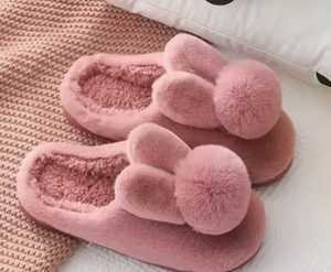 Pantuflas de Invierno de Felpa Sintética para Mujer, Cálidas y Acolchadas, de PVC, Suaves y Esponjosas, para el Hogar - Product Image 1