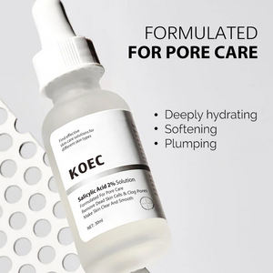 KOEC acido salicilico soluzione di 2% siero formulato per la cura dei pori rimuovere le cellule morte della pelle zinco idratante con collagene, leviga la pelle - Product Image 3