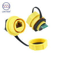 Connecteur RJ45 femelle pour montage sur panneau Lshitech M21mm, étanche à la poussière et à l'eau IP68, pour charge et transmission de données sur circuit imprimé