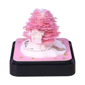 Custom Design 3d Note Pad Pad 3d Memo Pad Kersenbloesem Sakura Tree Notes Kubus 3d Kunst Papieren Kalender