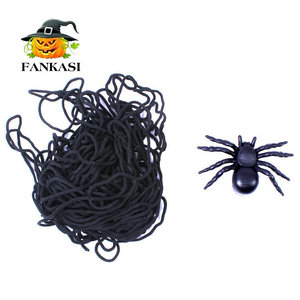 Décoration de toile d'araignée d'Halloween pour extérieur, filet en nylon noir et blanc pour fête, décorations de maison hantée - Product Image 2