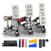 Pedales de Simulador de Carreras SIMSONN, Capacidad de Carga 200 kg, Joysticks Hidráulicos a Bajo Precio, Compatibles con PC por USB, Modelo PLUS-P3-H3 Moza