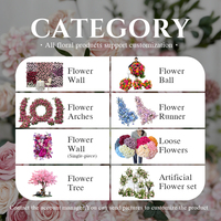 Bunga Sutra Artifisial Realistis untuk Gapura & Latar Belakang Pernikahan dengan Warna Floral yang Dapat Disesuaikan, Desain Modern, Dapat Digunakan Kembali untuk Natal