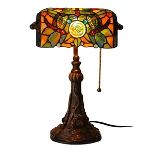 Glass Table Lamp Antique Fancy Stained Luxury Bedside Unique Lampada Restaurant Shade European Style Hotel Tiffany Lamps