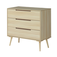 Commode à 4 tiroirs avec poignées de style rétro Commode Mobilier de chambre Dressing Cabinet de chambre à coucher
