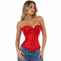 Chuangerm En stock Meilleure vente 2026 Corset de style gothique pour femme, serre-taille, avec fermeture à barrettes avant et dos à lacets, pour club