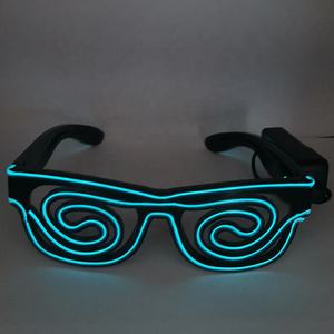 EL Wire Spiral LED Lunettes <span class=keywords><strong>de</strong></span> <span class=keywords><strong>soleil</strong></span> à éclairage <span class=keywords><strong>de</strong></span> foule EL Lunettes <span class=keywords><strong>de</strong></span> <span class=keywords><strong>soleil</strong></span> lumineuses pour événements EDM Festival Party Clubs Props - Product Image 5