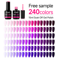 Vernis à ongles gel couleur classique en gros, 24 couleurs, longue tenue, haute brillance, à retirer par trempage, durcissement UV LED, vente en gros