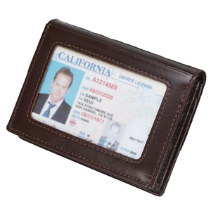 Cadeaux pour hommes Porte-cartes d'identité porte-cartes personnalisé Porte-cartes en cuir <span class=keywords><strong>chocolat</strong></span> de luxe Portefeuilles en cuir véritable - Product Image 1