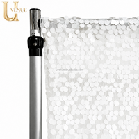 Uvenue ANNIELU Rideaux de fond en maille à sequins blancs simples pour décoration de mariage et de fête Livraison rapide