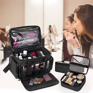Large Makeup <b>Bag</b> with 2 Removable Pouches and Detachable Dividers Multifunctional Cosmetic <b>Bag</b> to Keep Makeup and Hair Supplies - Product Image 4