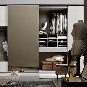 Armoire coulissante modulaire en MDF Santopova, design moderne, avec miroir, placard sur mesure - Product Image 2