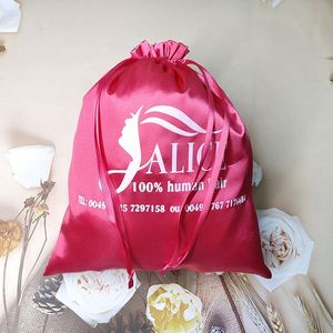 Sacs à perruques en satin personnalisés avec impression de logo, pour le shopping, pochette d'emballage à cordon, recyclable - Product Image 6