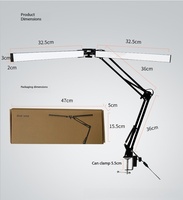 Lámpara de Escritorio LED con Brazo Largo y Plegable de 12W, con Pantalla Flexible Tipo Domo, Protección Ocular, para Computadora y Oficina