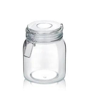 100ml -5000ml rõ ràng thủy tinh lưu trữ Jar lưu trữ Tank với mạ kẽm khóa công suất lớn lọ thủy tinh