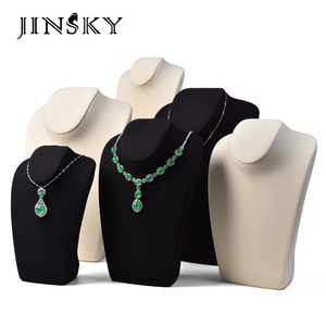 Busto de terciopelo negro para exhibición de joyas, maniquí de pie para collares y colgantes, para mostrador de escaparate - Product Image 1