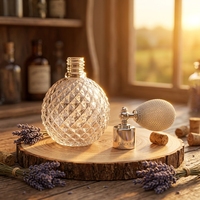 Flacons de parfum en verre vintage ronds de 50 ml et 100 ml avec pulvérisateur et airbag, personnalisables, pour marquage à chaud