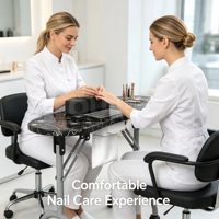 Table de manucure professionnelle pliable, table mobile pour technicien des ongles, table de salon de beauté avec repose-poignet et sac de rangement