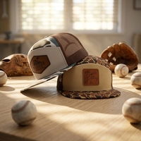 Casquette de camionneur avec logo en cuir personnalisé, casquette de camionneur Richardson 168 avec dos en mesh